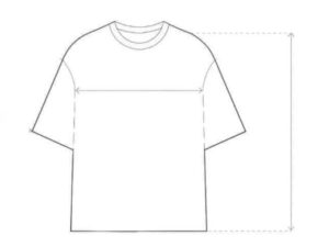 jersey size measurement index [ picture of a tshirt with its chest and length