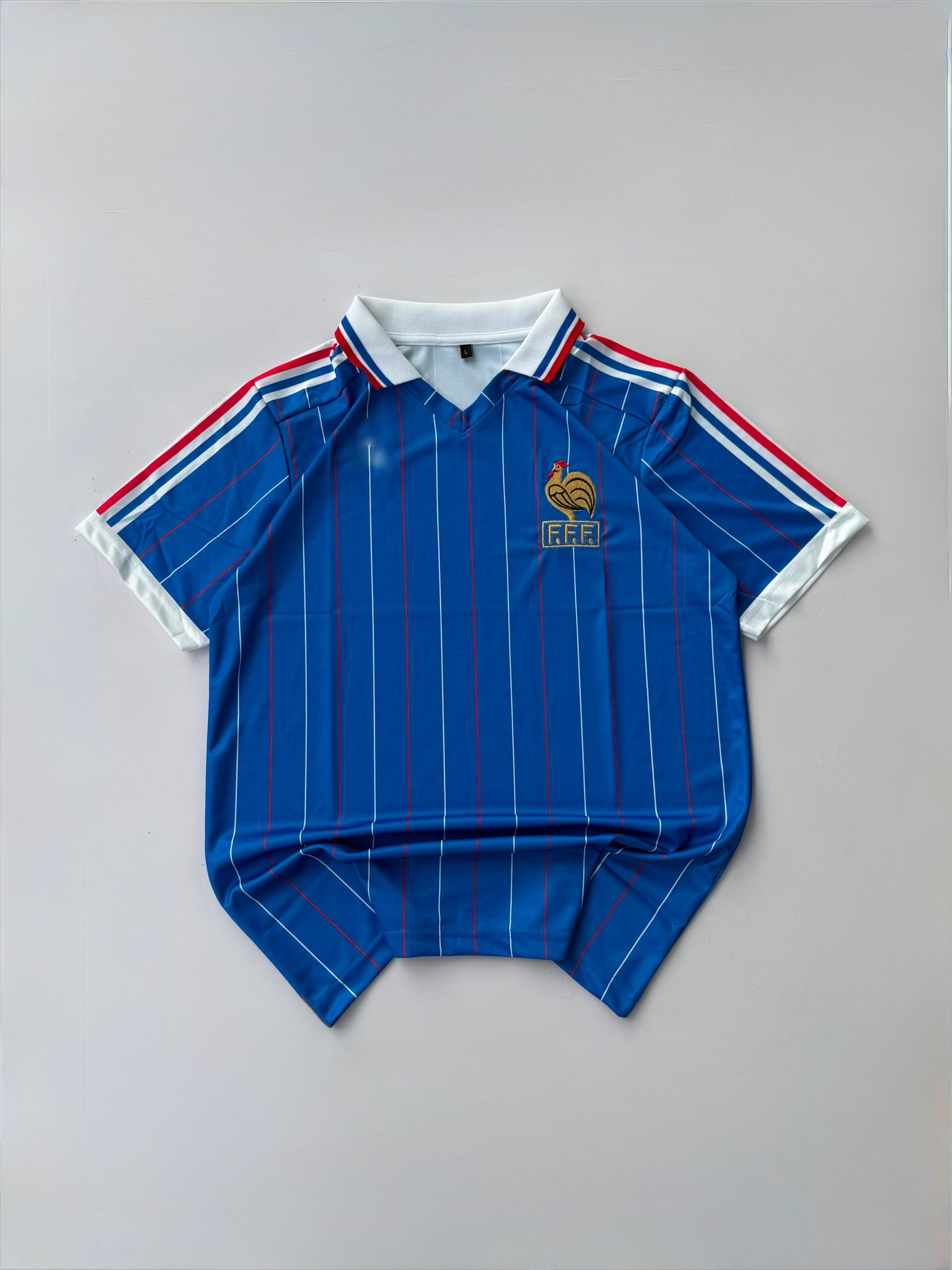 FRANCE 1982 RETRO KIT POLO PREMIUM SIGNATURE EMBROIDERY