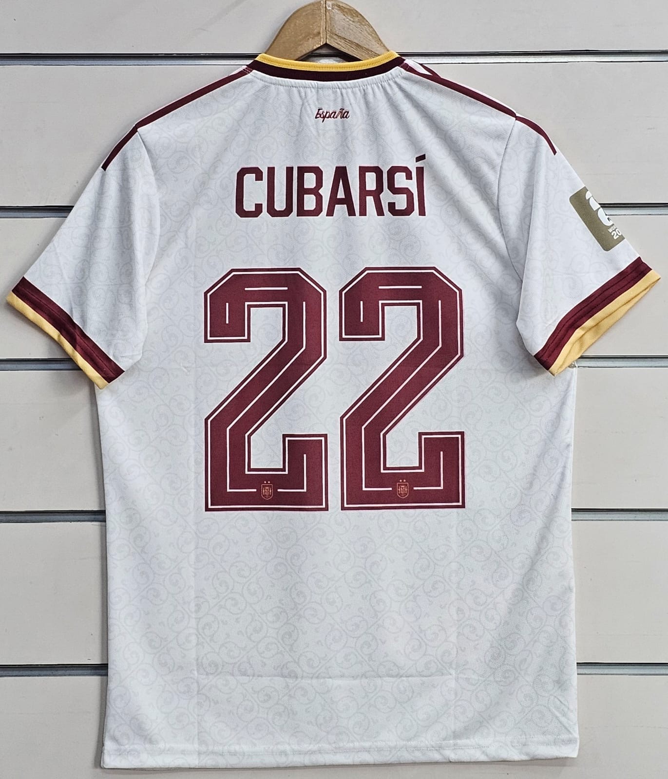 SPAIN 2026 AWAY KIT CUBARSI 2 STAR WITH CHAMPION BADGE PREMIUM TRIO EMBROIDERY - Image 2