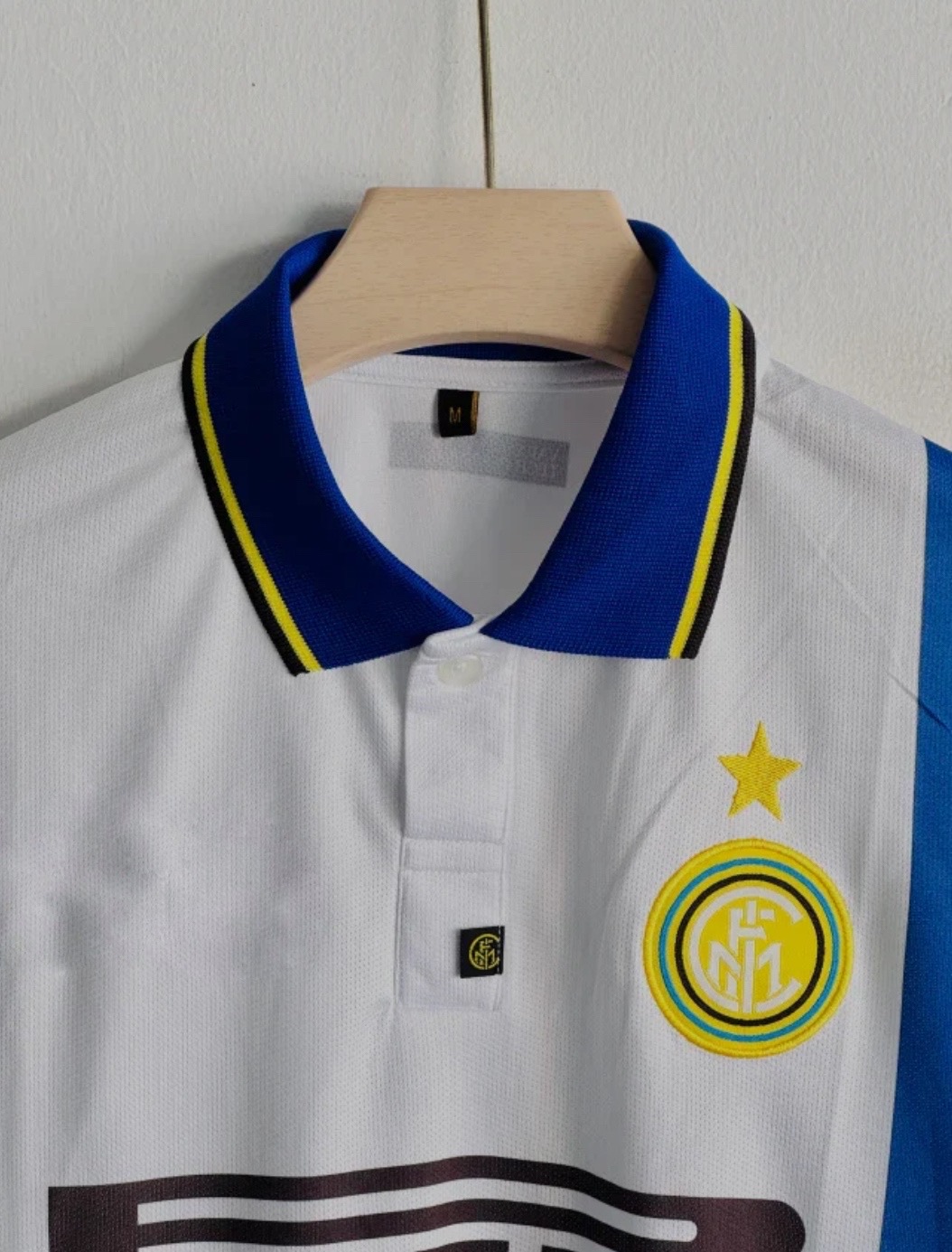 INTERMILAN 1997/98 AWAY RETRO KIT RONALDO POLO FIVESLEEVE PREMIUM EMBROIDERY - Image 2