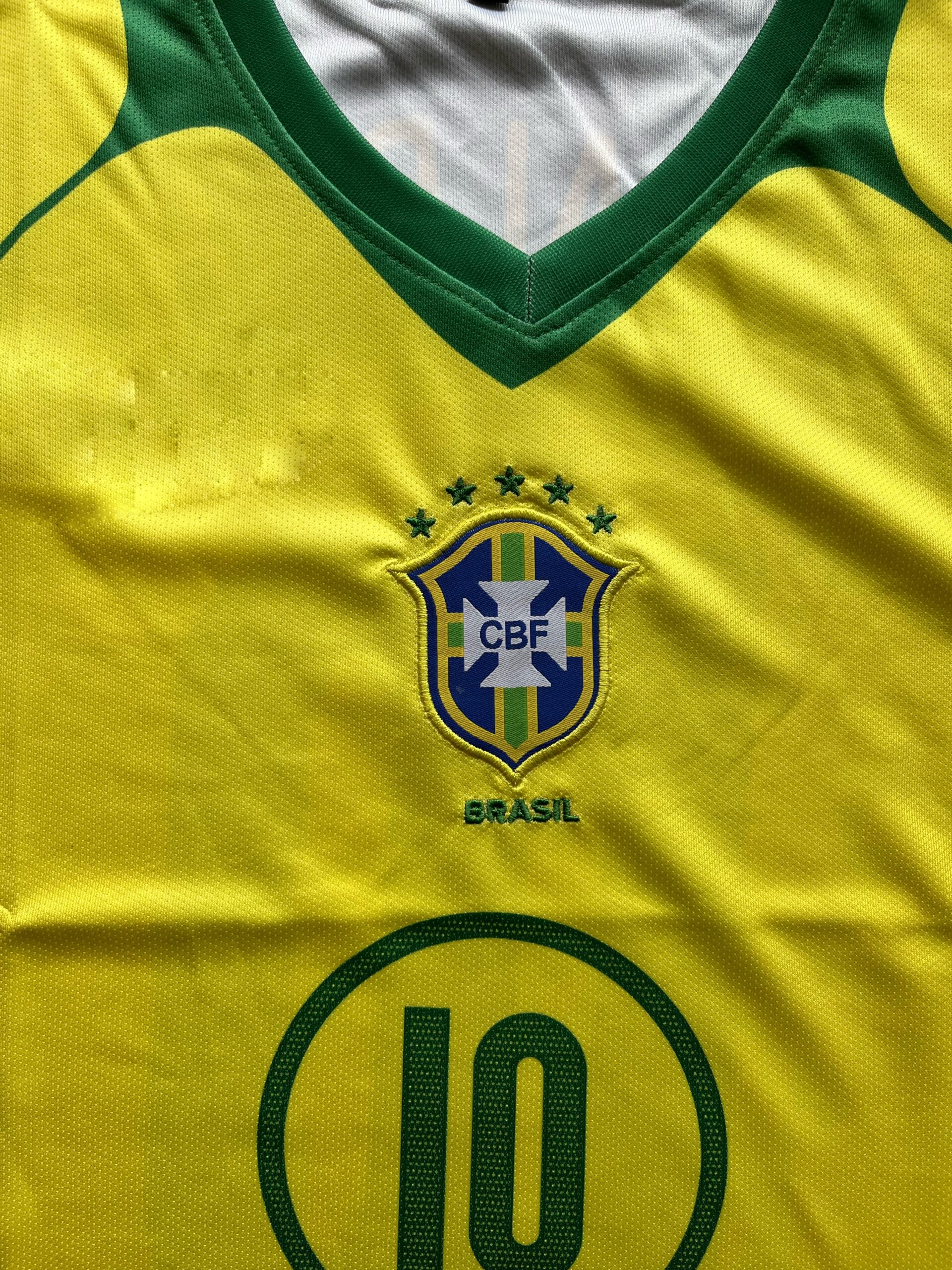 BRAZIL 2004 HOME KIT RONALDINHO VINTAGE RETRO KIT PREMIUM EMBROIDERY - Image 2